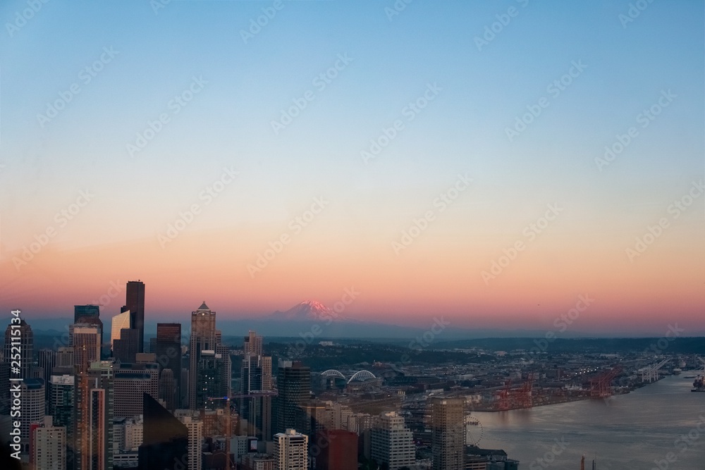 Mount Rainier Seattle Washington Skyline