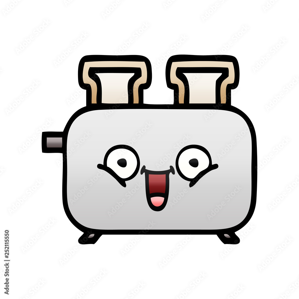 Fototapeta premium gradient shaded cartoon of a toaster