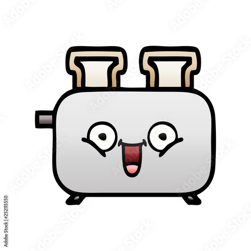 gradient shaded cartoon of a toaster