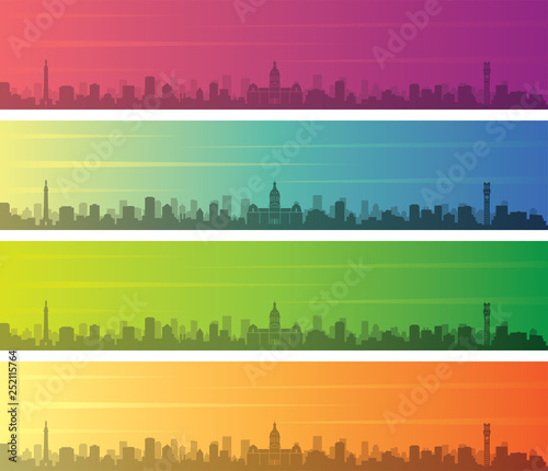 Baltimore Multiple Color Gradient Skyline Banner