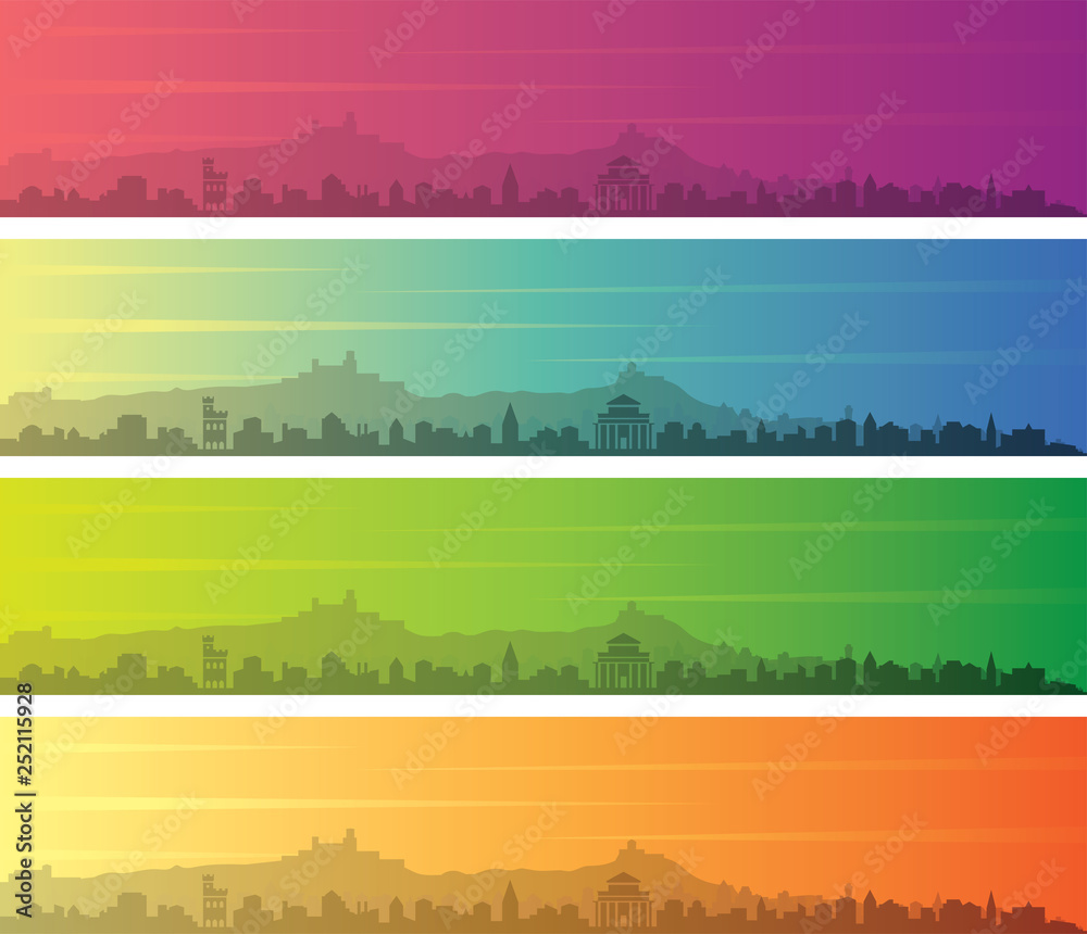 San Marino Multiple Color Gradient Skyline Banner