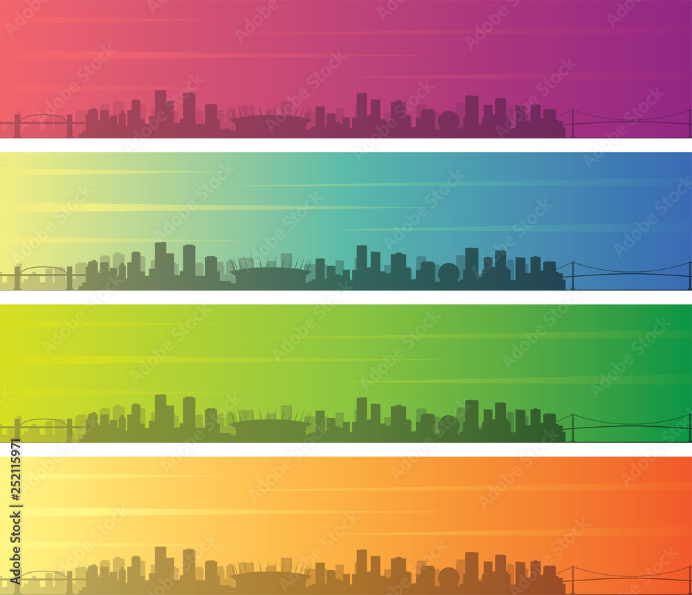 Vancouver Multiple Color Gradient Skyline Banner