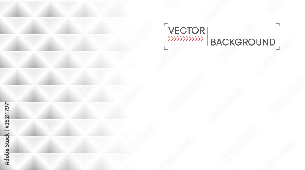 Obraz premium White abstract background pattern texture. Light seamless geometric triangles backdrop. Business banner, poster template .Vector.