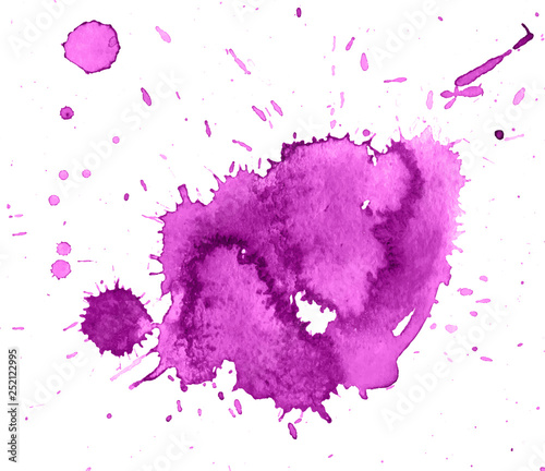 Colorful abstract watercolor texture stain with splashes and spatters.