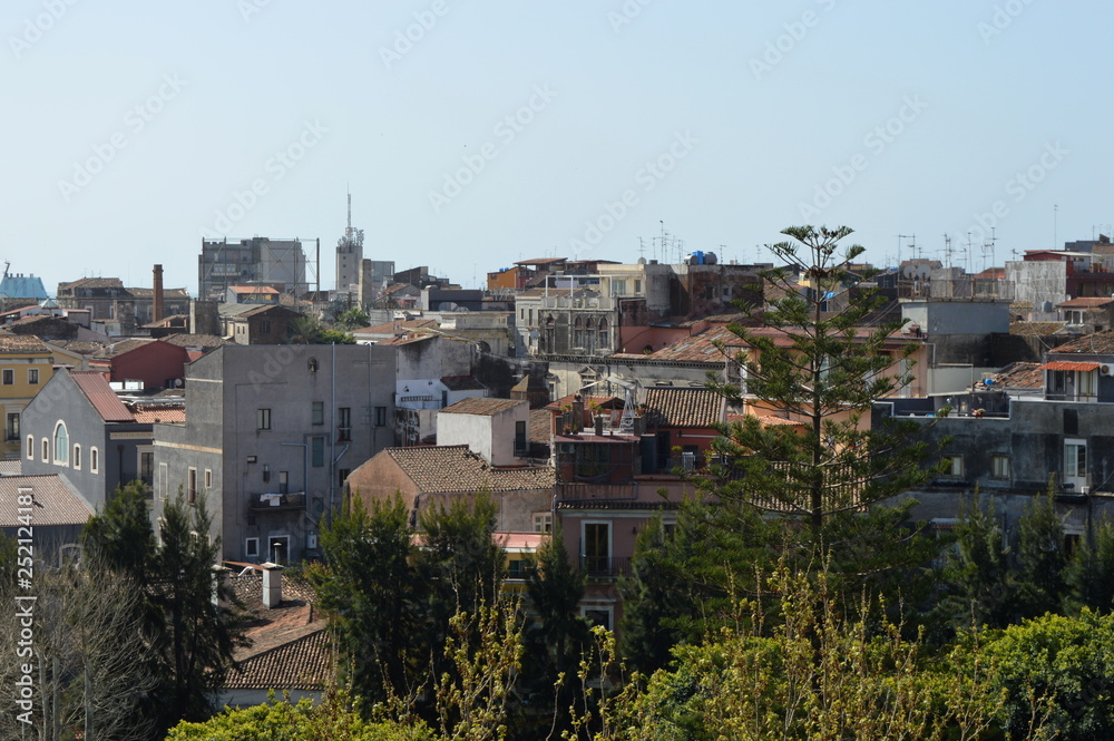 Panoramic view of the city Catania, Sicily, Italy