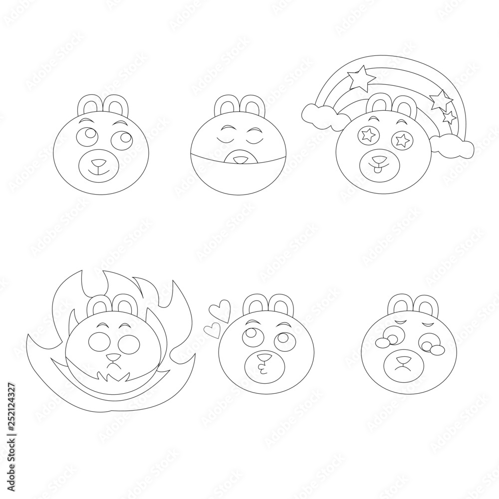 Stickers cute bears. Children's illustration Stickers cute bears. Children's illustration