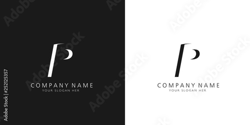 p logo letter modern design