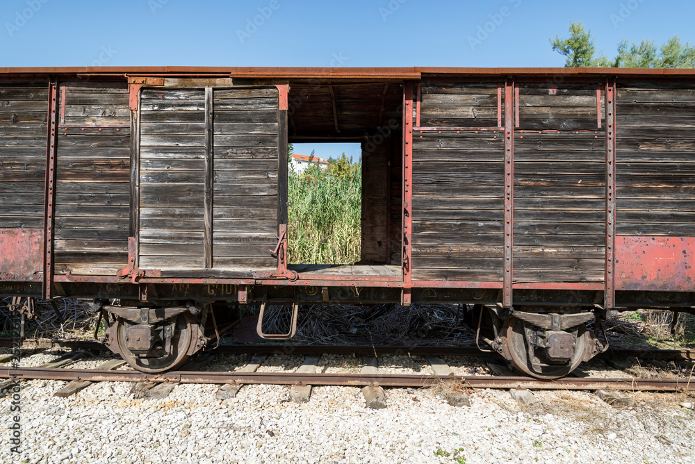 Dismissed old train in Abruzzo Region, Italy Dismissed old train in Abruzzo Region, Italy