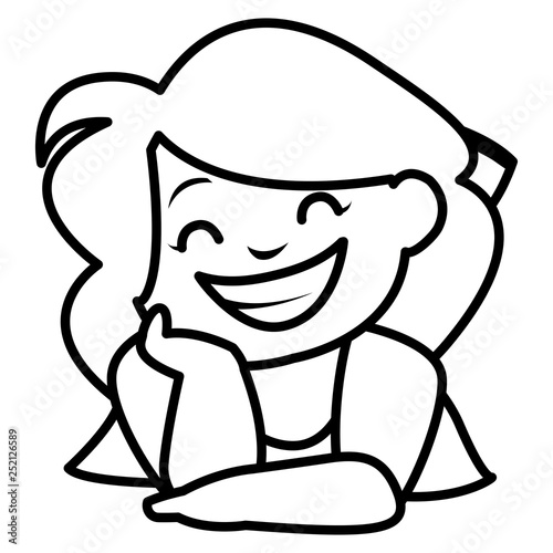 happy little girl character