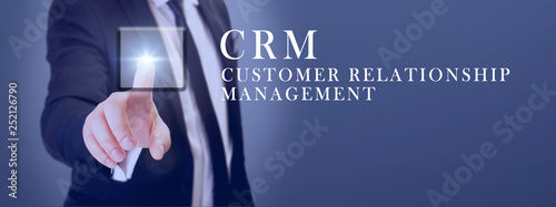 manager touch crm customer relationship management button