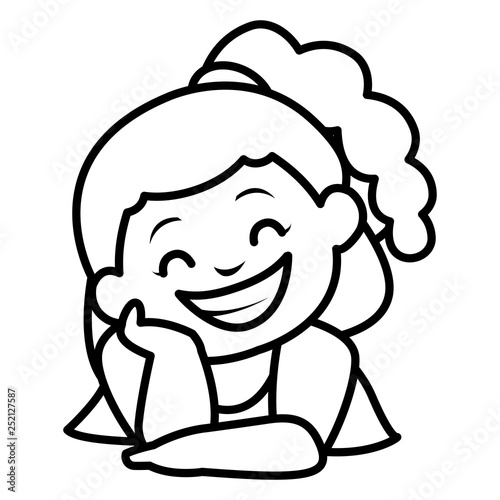 happy little girl character