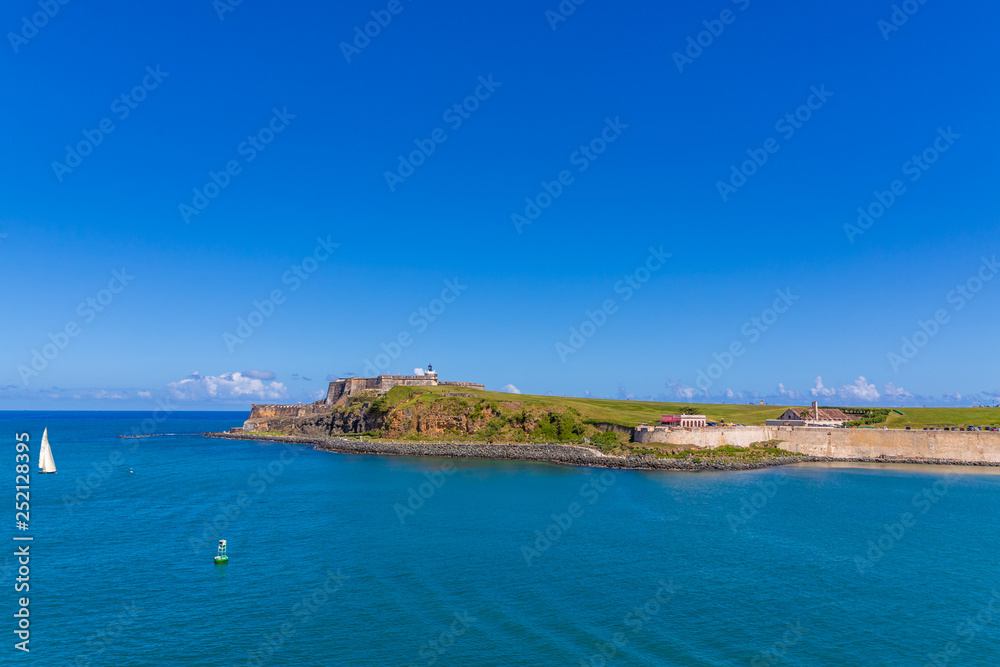The old fort of El Morro on the coast of San Juan Puerto Rico