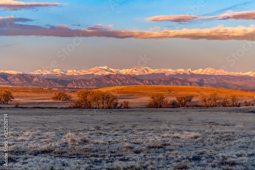 A Gorgeous Mountain View From the Colorado Plains at Sunrise