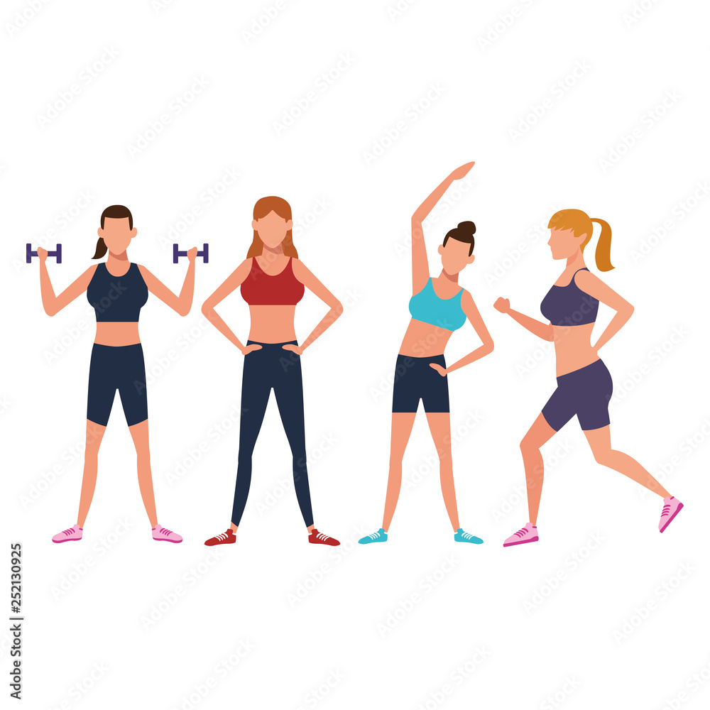 Naklejka premium women working out