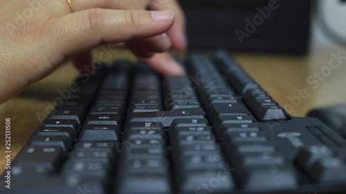 Woman - hands typing on keyboard