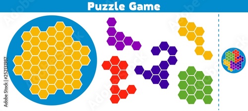 Puzzle game.  Complete the Pattern. Education logic game for preschool kids. Vector Illustration