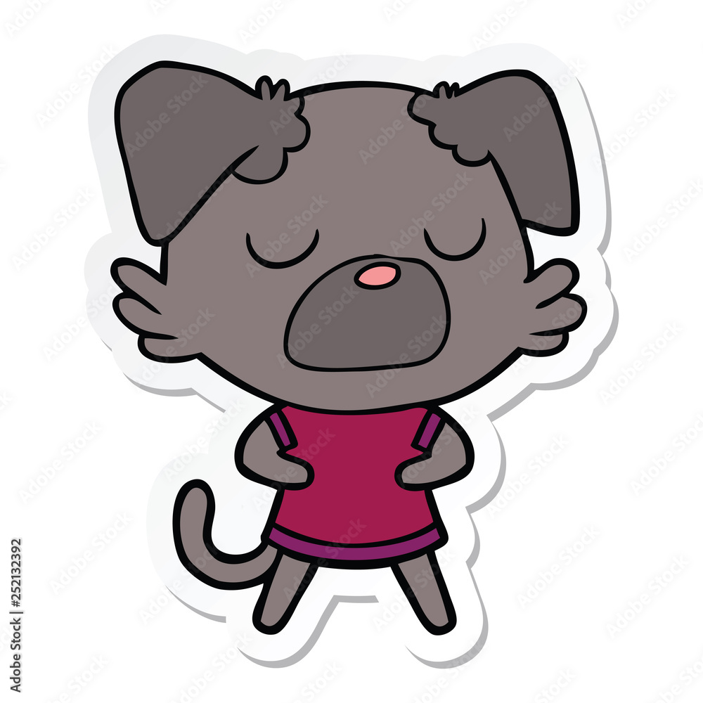sticker of a cartoon dog sticker of a cartoon dog