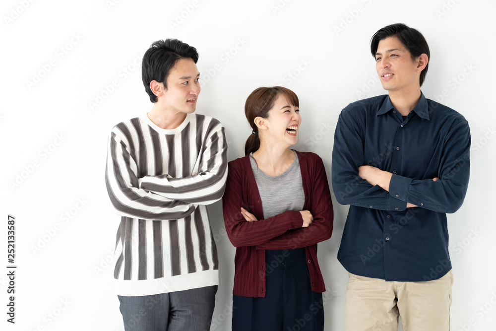 portrait of young asian group on white background portrait of young asian group on white background
