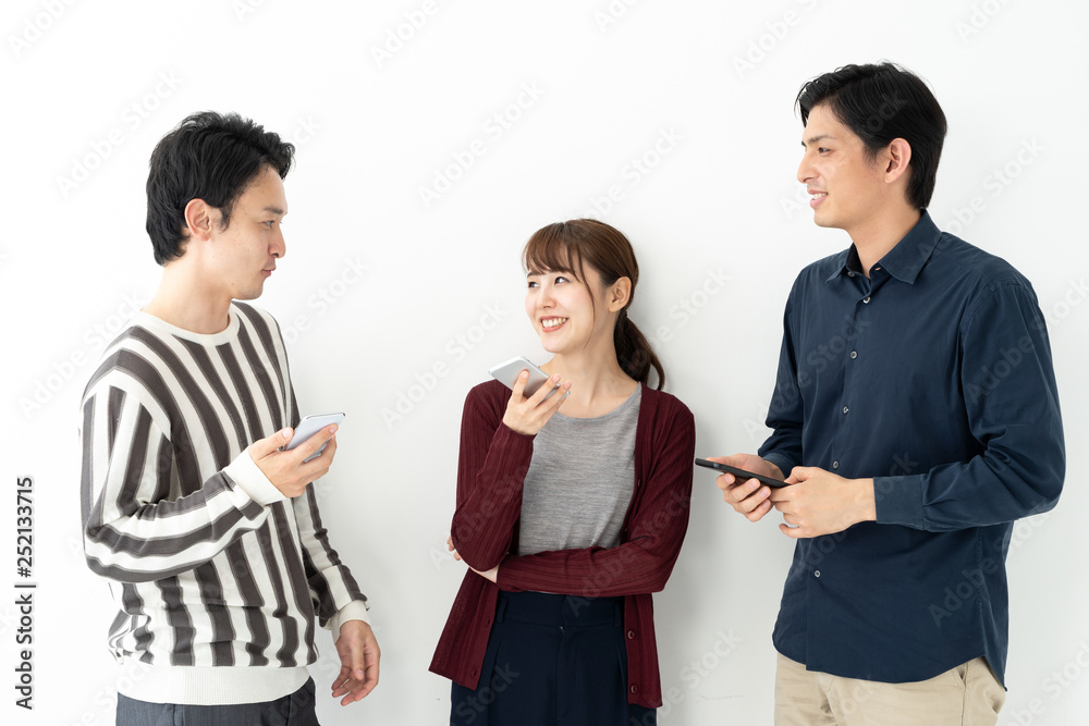 portrait of young asian group on white background portrait of young asian group on white background
