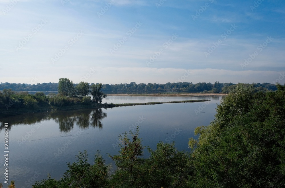 confluence of rivers Narew and Wisla. Modlin, Poland