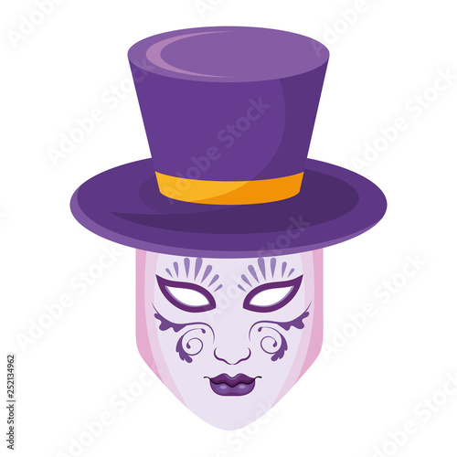 top hat with mask