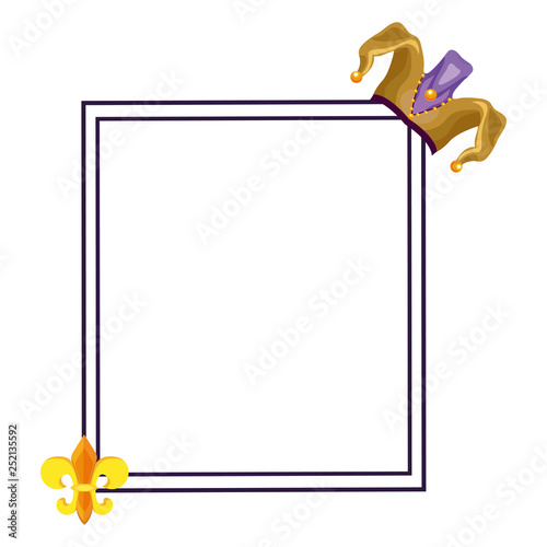 mardi gras elements frame