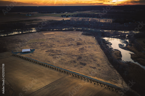 Aerial of Plainsboro Sunset  photo