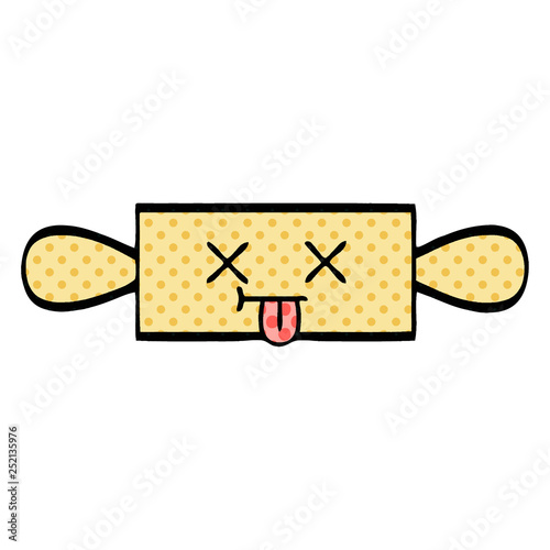 comic book style cartoon rolling pin