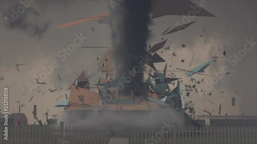 Violent Tornado Destroys House photo
