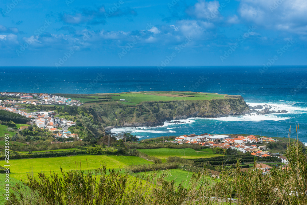 Portugal, Azores, Sao Miguel, North Coast, coastal town Portugal, Azores, Sao Miguel, North Coast, coastal town