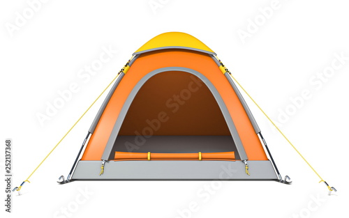 Orange yellow camping tent 3D