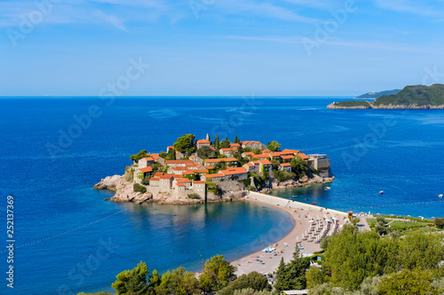 Montenegro, Adriatic Coast, Hotel Island Sveti Stefan and beach, near Budva photo
