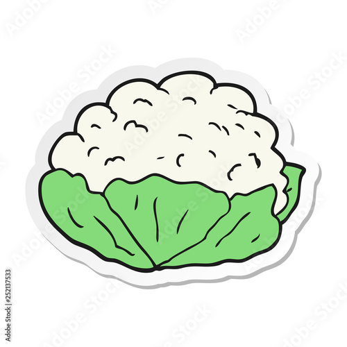 sticker of a cartoon cauliflower