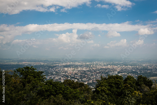 Top view of Chiangmai city, Thailand. Cityscape.