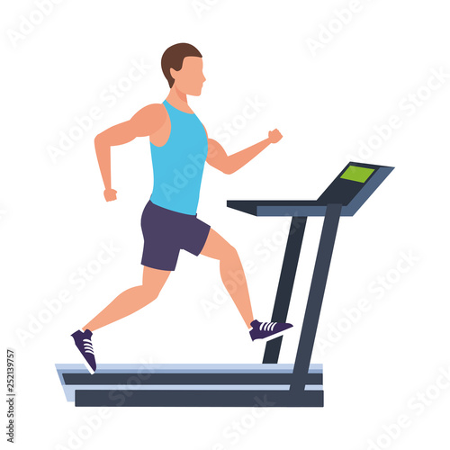 man working out on gym machine
