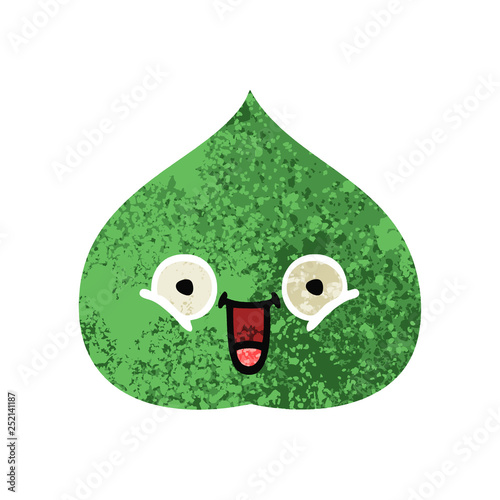 Canvas Print retro illustration style cartoon expressional leaf