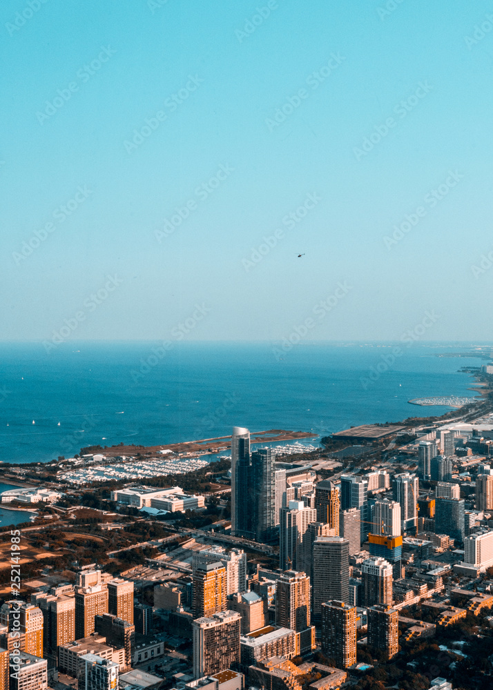 panoramic view of the city and ocean
