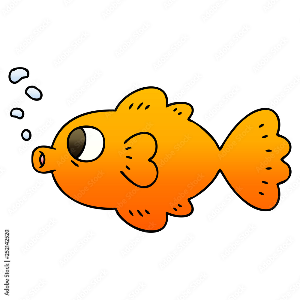 quirky gradient shaded cartoon fish quirky gradient shaded cartoon fish