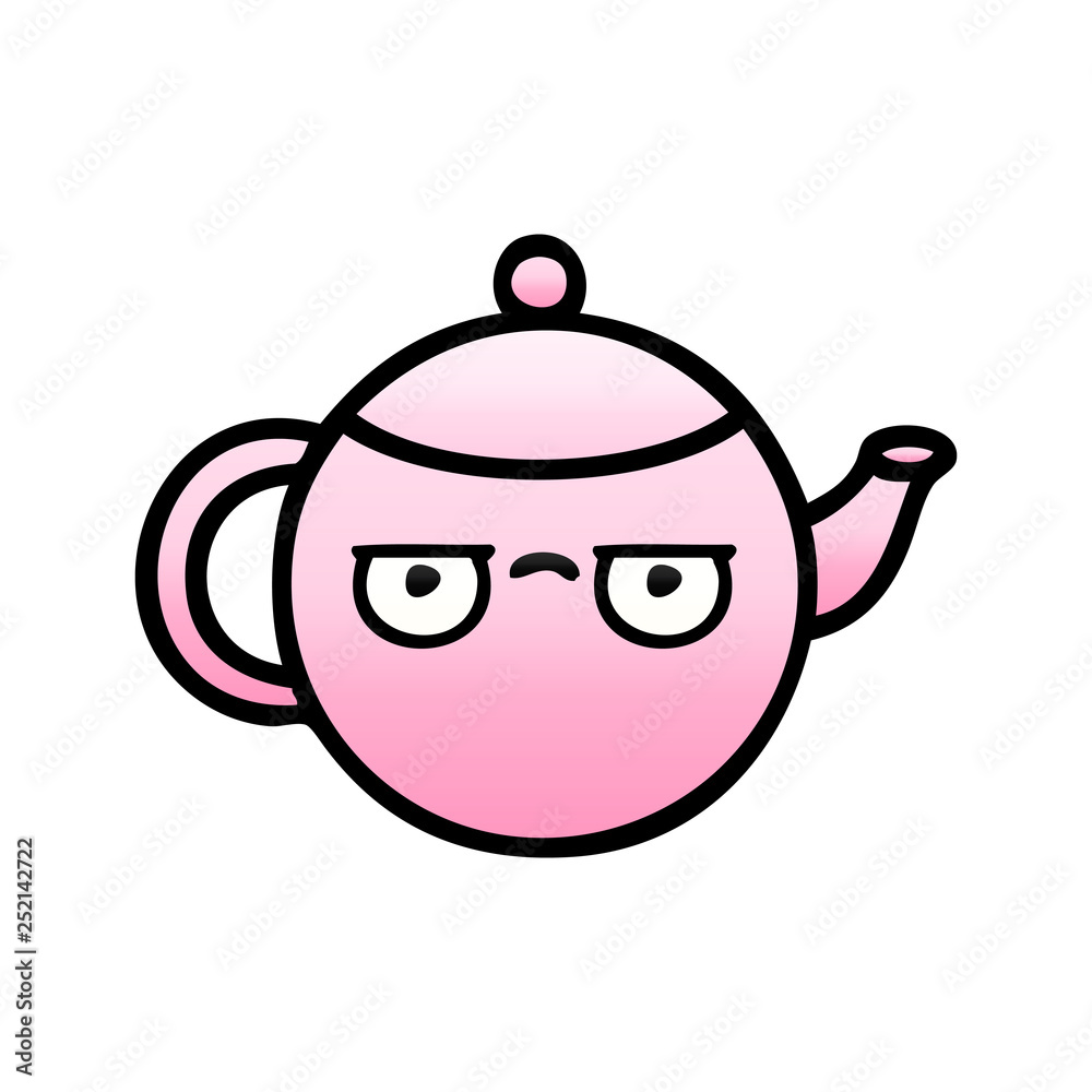 gradient shaded cartoon teapot gradient shaded cartoon teapot