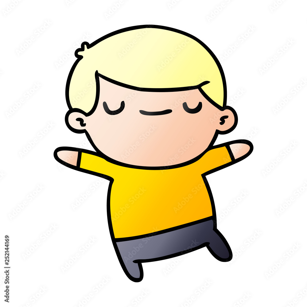 gradient cartoon of a kawaii cute boy gradient cartoon of a kawaii cute boy