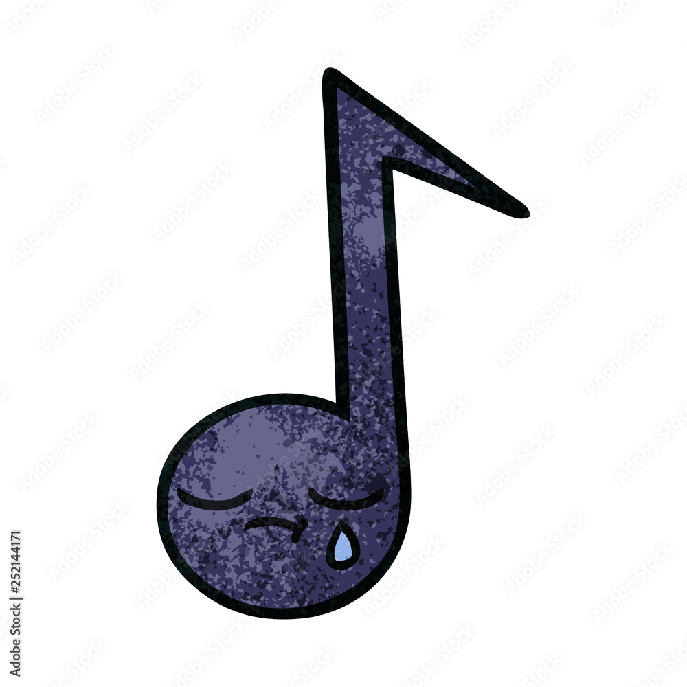 retro grunge texture cartoon musical note retro grunge texture cartoon musical note