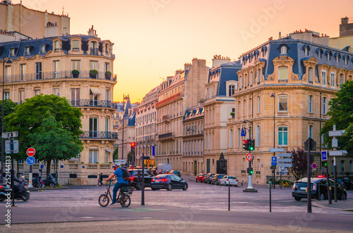 Beautiful street in the center of Paris  France