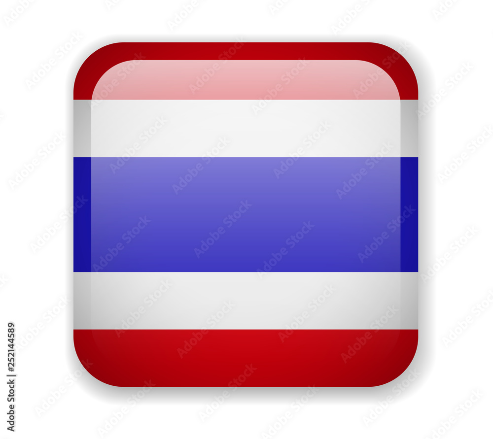 Thailand flag bright square icon. Vector Illustration Thailand flag bright square icon. Vector Illustration