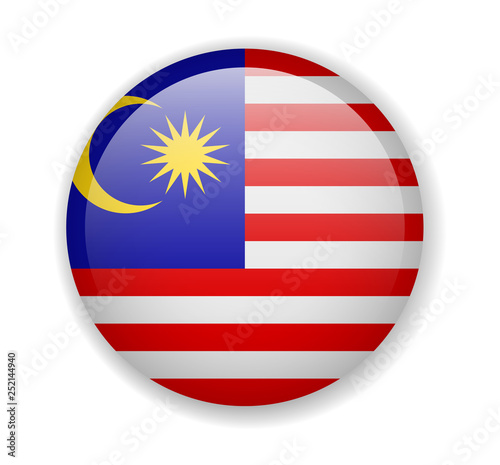 Free Download Malaysia flag round bright icon vector Illustration - GFXLoad