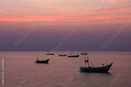 boat at sunset