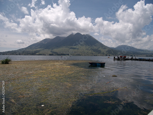 View of Lago San pablo and Cerro Imbabura, located at an altitude of 2700m, Imbabura, Ecuador.
