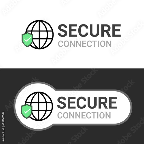 Secure your site with HTTPS, Secure connection icon vector illustration isolated, flat style secured ssl shield symbols, protected safe data encryption technology, https certificate privacy sign