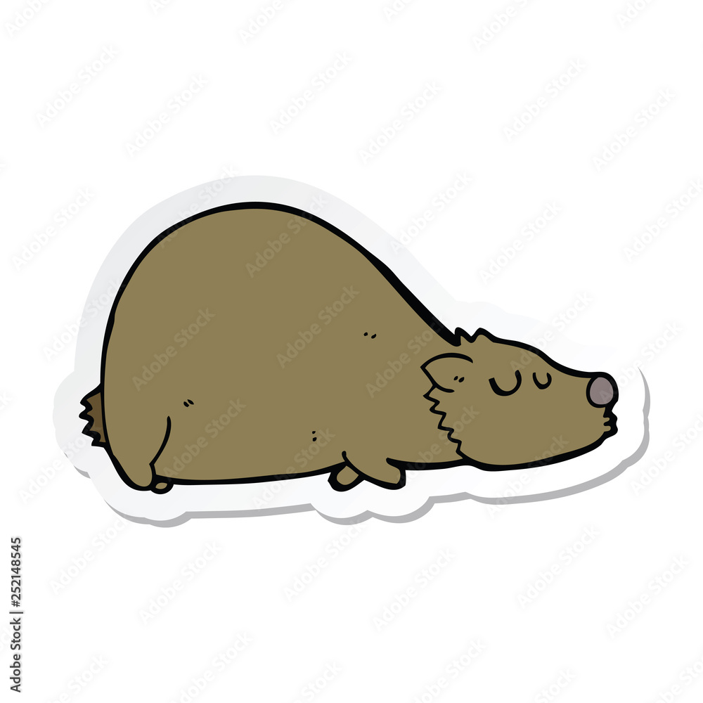 sticker of a cartoon bear sticker of a cartoon bear