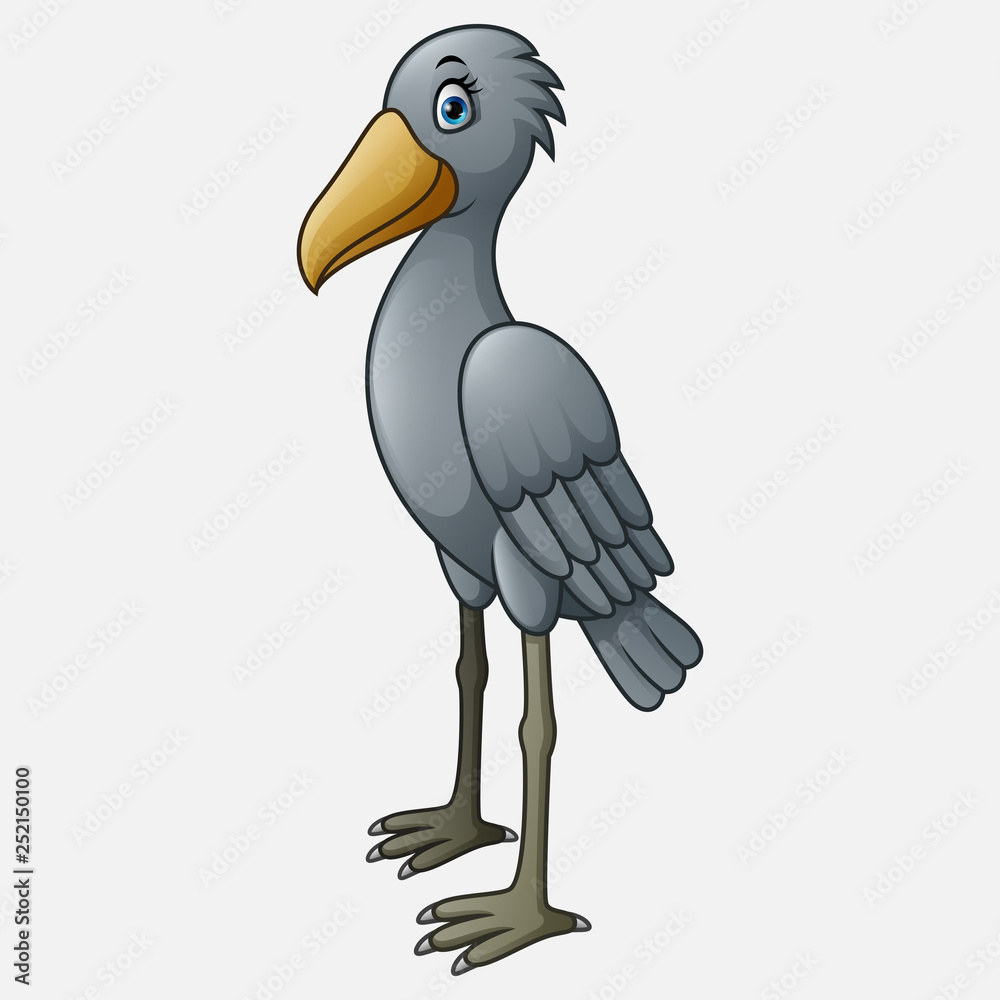 Fototapeta premium Cartoon Shoebill character