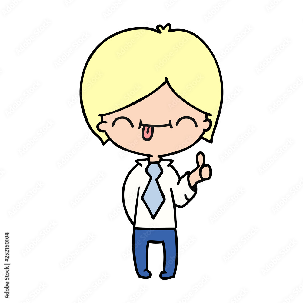 cartoon of boy with thumb up cartoon of boy with thumb up